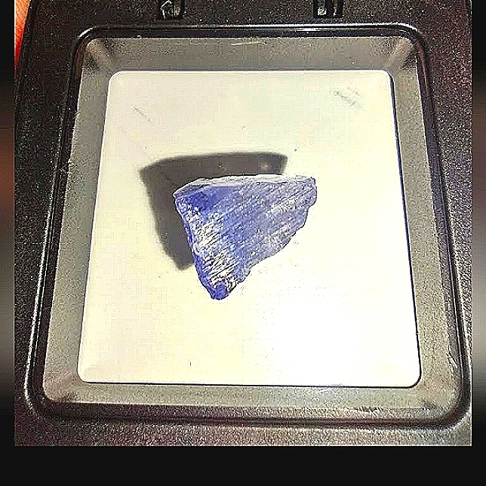 (Rare) Tanzania Tanzanite Authentic Specimen with case/stand